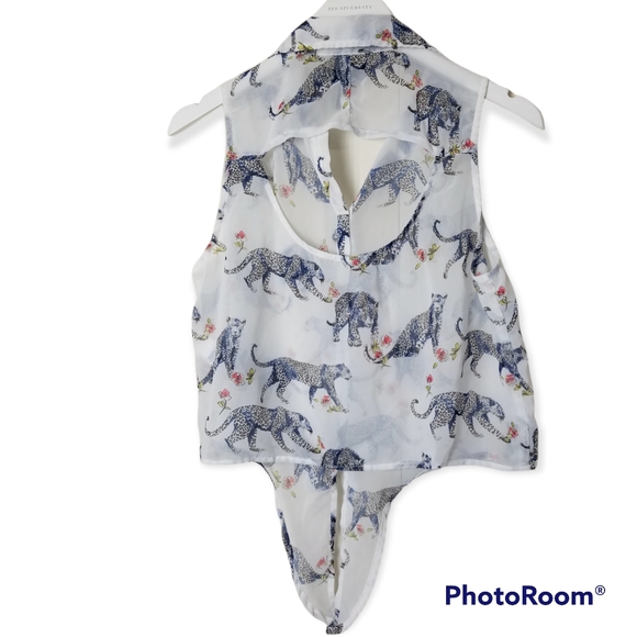 Pretty Little Liars by Aeropostle front tie sheer blouse size large - Picture 2 of 7